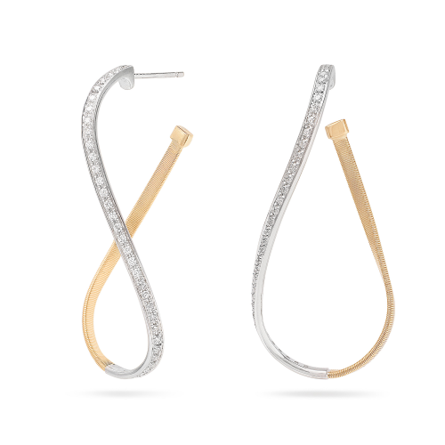 Marco Bicego Marrakech Marrakech Hoop-Ohrringe aus Gelbgold mit 18 Karat mit Diamantpavé OG405_B_YW_M5 bei Juwelier Mayrhofer in Linz