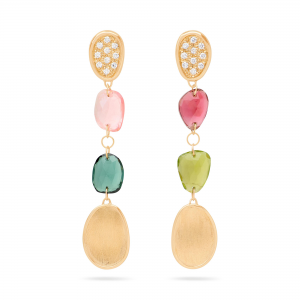 Marco Bicego Lunaria Color 18K Gelbgold Turmalin Mix Ohrhänger mit Diamanten OB1899-B_TM01_Y_02 bei Juwelier Mayrhofer in Linz