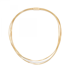 Marco Bicego Marrakech Dreireihige Halskette aus Gelbgold mit eingesetzten Diamanten CG848_B_YW_M5 bei Juwelier Mayrhofer in Linz