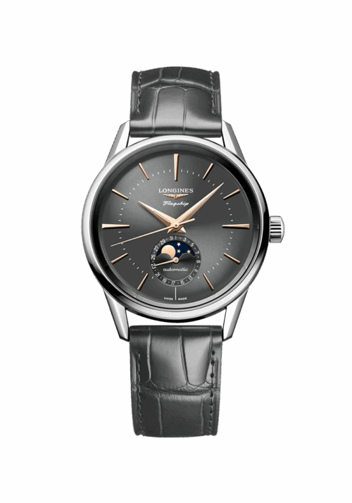 Longines Heritage Longines Flagship Heritage Moonphase L4.815.4.52.2 bei Juwelier Mayrhofer in Linz