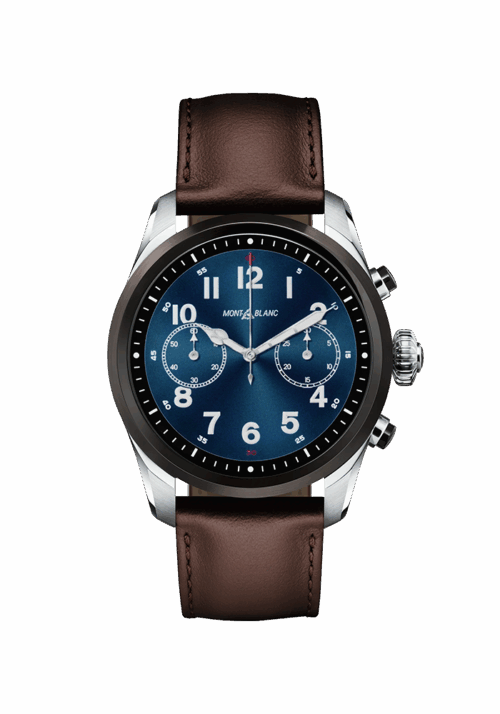Montblanc Summit 2 Stainless Steel and Black Bi-color and Leather 119439 bei Juwelier Mayrhofer in Linz