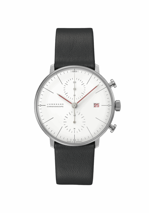 Junghans max bill Chronoscope Bauhaus 027/4303.02 bei Juwelier Mayrhofer in Linz
