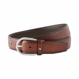 Montblanc Gürtel aus Leder in Braun mit hufeisenförmiger Schließe 35 mm MB118413 bei Juwelier Mayrhofer in Linz