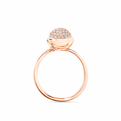 Tamara Comolli Bouton BOUTON Small Ring mit Champagne Diamant Pavé R-BOU-s-pD-rg bei Juwelier Mayrhofer in Linz