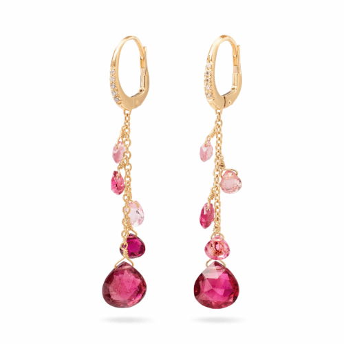 Marco Bicego Paradise einreihige Ohrringe mit Diamanten und rosa Turmalinen OB1743-MB_TR01_Y_02 bei Juwelier Mayrhofer in Linz