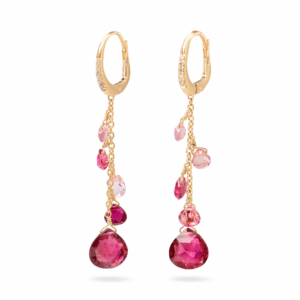 Marco Bicego Paradise einreihige Ohrringe mit Diamanten und rosa Turmalinen OB1743-MB_TR01_Y_02 bei Juwelier Mayrhofer in Linz