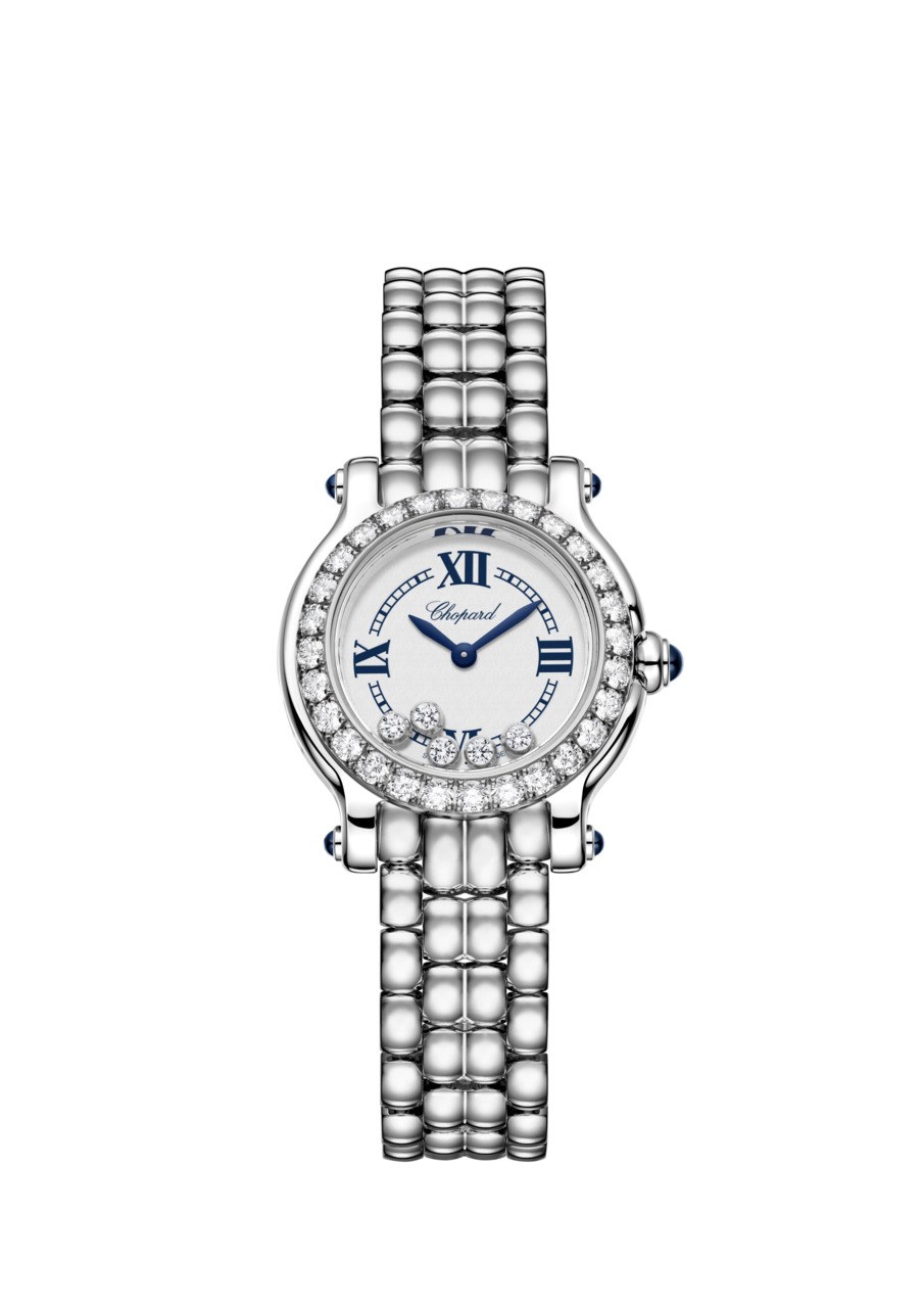 Chopard Happy Sport The First 26 mm in Edelstahl mit Diamantlünette